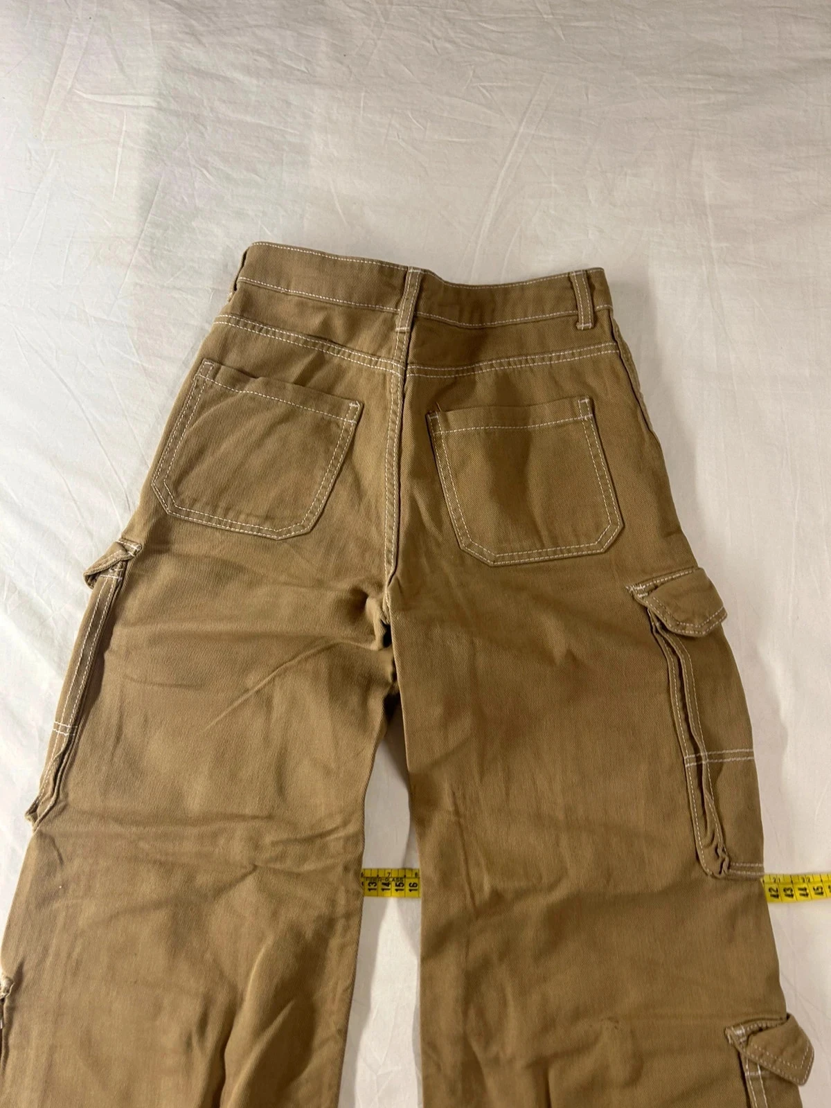 Brown beige wide leg divided h&m pants – photo 11